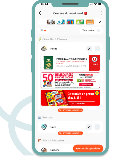 image illustration application fidme courses mes listes